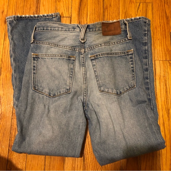 J.CREW Point Sur Rigid Kickout Crop Jean Sailor Blue Wash Size 24 100% cotton. - Picture 4 of 16